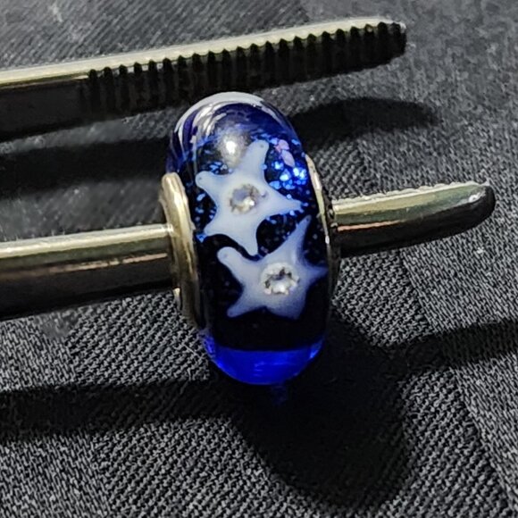 Pandora Genuine Blue Murano Glass Bead Starry Night Sky Charm - Picture 2 of 5